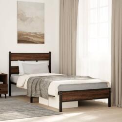 vidaXL barna tölgy színű szerelt fa ágykeret matrac nélkül 100x200 cm (4017303) - vidaxl