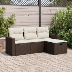 vidaXL 4 részes barna polyrattan kerti ülőgarnitúra párnákkal (3325359)