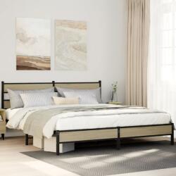 vidaXL sonoma tölgy színű fém ágykeret matrac nélkül 180 x 200 cm (3308495)