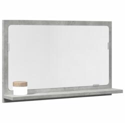 vidaXL betonszürke szerelt fa tükrös fürdőszobaszekrény 60x11x37 cm (856192)