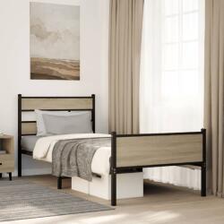 vidaXL sonoma tölgy színű szerelt fa ágykeret matrac nélkül 100x190 cm (4017284)