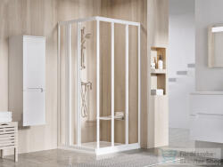 RAVAK SUPERNOVA ASRV3+ASRV3 80x80 cm-es tolóajtós, sarokbelépős zuhanykabin, fehér/transparent 15V401R2Z1SET8080 (15V401R2Z1SET8080)