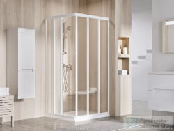RAVAK SUPERNOVA ASRV3+ASRV3 75x75 cm-es tolóajtós, sarokbelépős zuhanykabin, fehér/grape 15V301R2ZGSET7575 (15V301R2ZGSET7575)