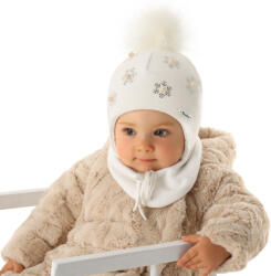  Marika téli sapka pamuttal bélelve (44) - " KALINKA" ekrü