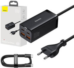 Baseus GaN3 Pro hálózati töltő 2xUSB-C + 2xUSB, 100W (fekete) (CCGP000101) - multimediabolt