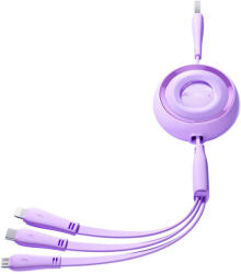 JOYROOM 3in1 Joyroom színes USB USB-C/Lightning/Micro USB kábel 3.5A, 1m (lila) (S-A40 Purple)