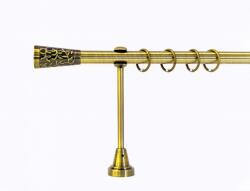  19 mm Ø Belgrad függönykarnis szett, 1 soros, óarany, nyitott tartóval (200 cm)