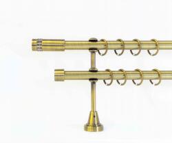  19 mm Ø Kiev karnis szett, 2 soros, óarany, nyitott tartóval (240 cm)