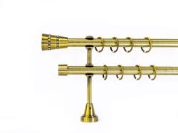  19 mm Ø Monaco karnis szett, 2 soros, óarany, nyitott tartóval (200 cm)