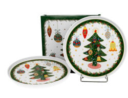 Duo Gift Porcelán desszerttányér szett, 2db-os, 13cm, dobozban, Around Christmas Tree (50974)