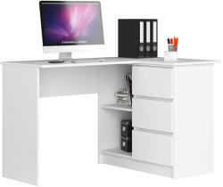 AKORD AKORD B16 Sarok Íróasztal 124 cm Fehér 3 Fiókos (AKO-IP0P3SBIA001)