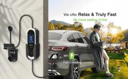 Zencar ePRO 11kW WIFI elektromos autó otthoni töltő B tipusú FI relé, fali konzollal és kábeltartóval (PE-proB11KW)