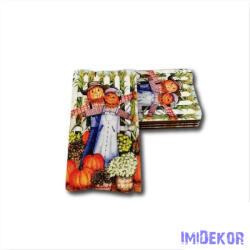  Őszi fatábla fahasáb 5, 5x9, 6cm - Madárijesztő pár