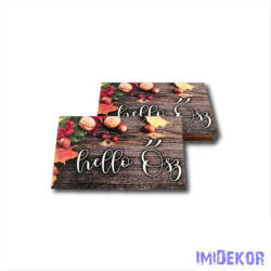  Őszi fatábla téglalap 5x8cm - Hello ősz-Barna
