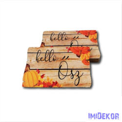  Őszi fatábla fahasáb 5, 5x9, 6cm - Hello ősz-Barna