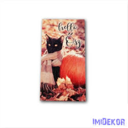  Őszi fatábla téglalap 14x7, 5cm - Hello ősz-Cica