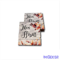  Őszi fatábla kocka 5cm- Isten hozott