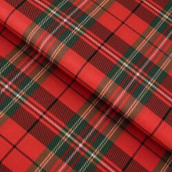 Goldea karácsonyi pamutvászon - piros kockás 160 cm