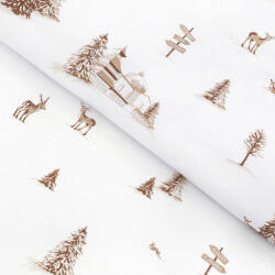 Goldea karácsonyi pamutvászon - hegyvidéki táj 160 cm