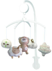  Delux Zenélő forgó Plüss, bézs maci és bárány - babybear