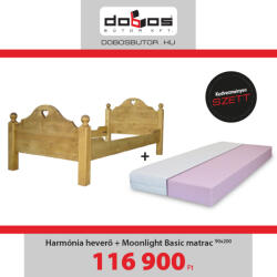 Dobos-Bútor Harmónia fenyő heverő moonlight basic matraccal