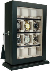 Rothenschild watch showcase RS-1100-12BL for 12 watches black, (watch showcase RS-1100-12BL for 12 watches black)