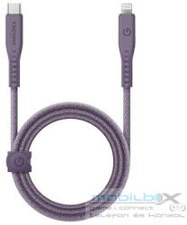 Energea Flow C94 USB-C / Lightning MFI szövet gyorstöltő- és adatkábel, 1.5m, 60W, 3A, lila