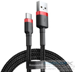 Baseus Cafule USB / USB-C gyorstöltő töltő- és adatkábel, 1m, piros-fekete