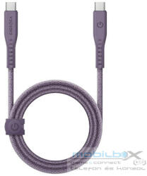 Energea kabel Flow USB-C / USB-C szövet gyorstöltő- és adatkábel, 1.5m, 240W, 5A, lila - mobil-box