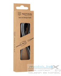 Tactical Fast Rope Kevlar USB / USB-C töltő- és adatkábel, 0.3m, szürke - mobil-box