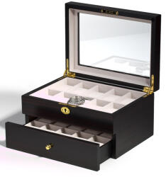 Rothenschild Watch Box RS-1672-20E for 20 Watches Ebony, (Watch Box RS-1672-20E for 20 Watches Ebony)