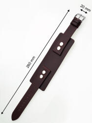 Perigaum Replacement Strap for P-0701 u. P-0702 20 x 260 mm Brown Silver Clasp,