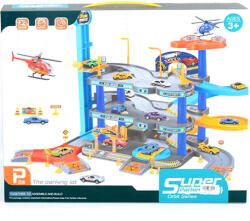 Magic Toys Trei nivele parcare cu elicopter și două mașinuțe (MKL060602)