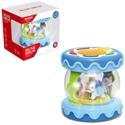 Magic Toys Music Drum de masă cu efecte de sunete și lumini culoarea albastră (MKJ742993)