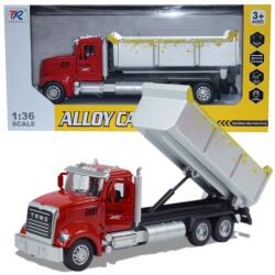 Magic Toys Heavy Duty Truck: Model de camion basculant metalic cu uși care se deschid 1/36 (MKM611563)