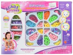 Magic Toys Beads Series: Set de fabricare de colier și bijuterii cu peste 200 de margele colorate și accesorii (MKK292065)