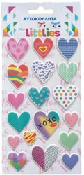 Luna The Littlies: Set de autocolante 3D pufos cu model de inimioare, 10x22 cm (000646967)