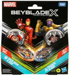 Hasbro Beyblade X Marvel Collab: Iron Man vs. Thanos 4-80B X Venom 4-60B set de joc - Hasbro (G0278/G0287)
