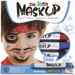 Carioca Maskup: Set de pictura pe fata de pirat cu 3 culori (43050) Costum bal mascat copii
