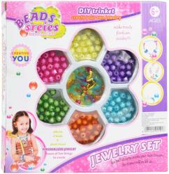 Magic Toys Beads Series: Set de mărgele pentru bijuterii cu peste 100+ de margele colorate și strălucitoare (MKK292191)