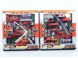 Magic Toys Set de joacă pompieri cu benzinărie, vehicule și accesorii două variante (MKL154157)