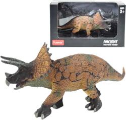 Magic Toys Dino World: Figurina de dinozaur Triceratops bogat detaliată, de 16 cm, în ambalaj decorativ (MKO512462)