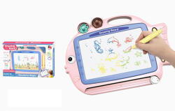 Magic Toys Tablă desen magnetică formă peștișor culoarea roz cu ștampile (MKL405662)