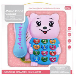 Magic Toys Telefon ursuleț culoarea roz cu sunete și lumini (MKL560444)