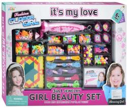 Magic Toys GlamorGirl: Set de mărgele pentru bijuterii cu peste 500 de margele, accesorii și mașină de mărgele (MKI839177)
