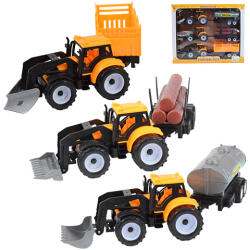 Magic Toys Engineering Truck: Set tractor excavator din trei piese cu remorci 28cm (MKK142575)