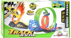 Magic Toys Track Racing: 360° Pista de curse super buclă dublă cu 1 mașină mică 1/64 (MKK332124)