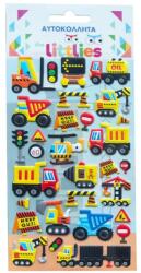 Luna The Littlies: Set de autocolante 3D pufoase cu utilaje, pe coală de 10x22 cm (000646980)