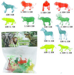 Magic Toys Animal World: Animale sălbatice transparent 12 bucăți set figurine (MKO411887)