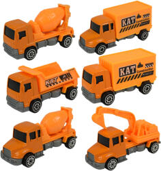 Magic Toys Alloy Car: 6 bucăți set camion de constructii 8cm (MKK236076)